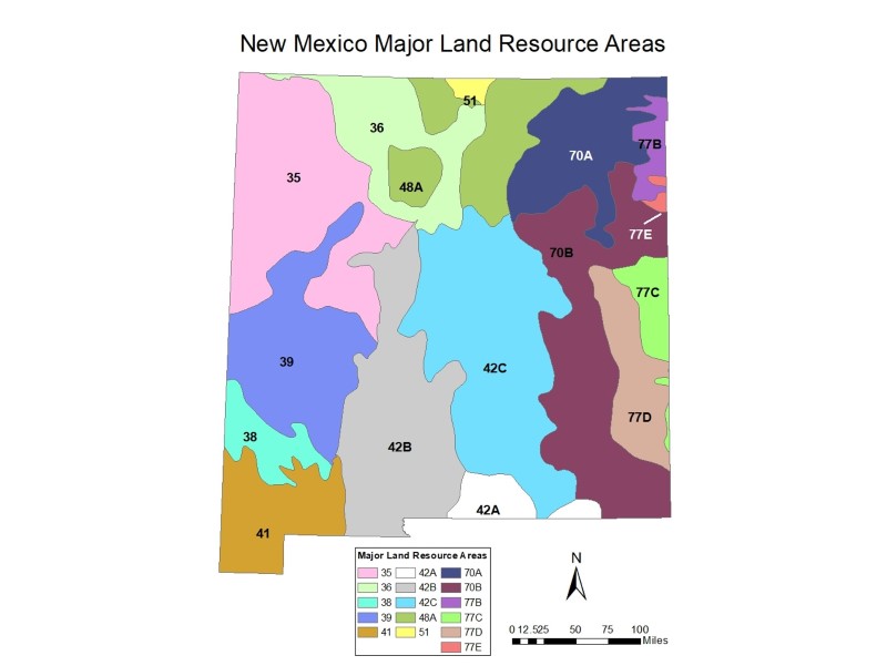 Map of Major Land Resource Areas in New Mexico